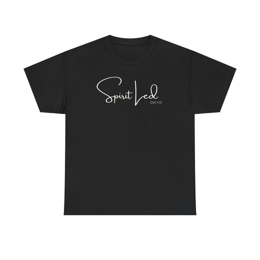 Spirit Led T-Shirt – Script Christian Faith Tee (John 4:24)