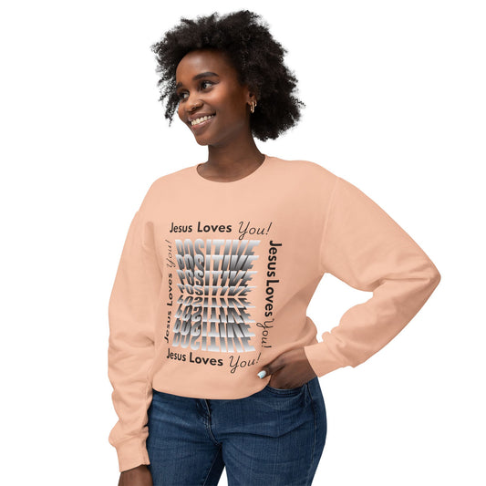Positive Jesus Loves You Crewneck Sweatshirt